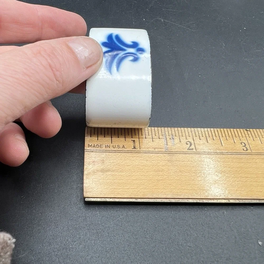 IKEA Heder Swedish Blue White Enamel Napkin Rings Set of 6 Katarina Brieditis